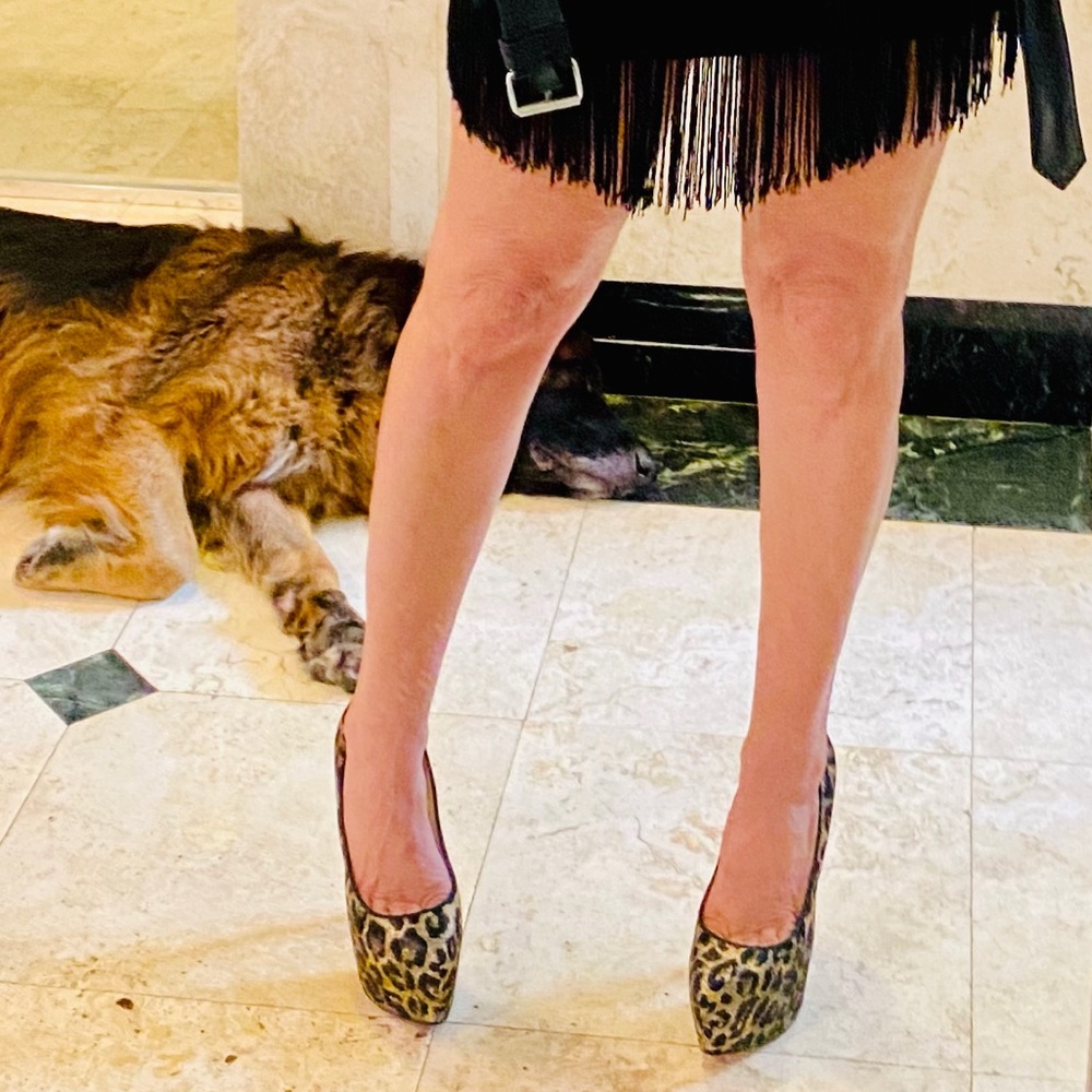 Christian Louboutin Jacquard Leopard Print Pumps - Picture 9 of 9